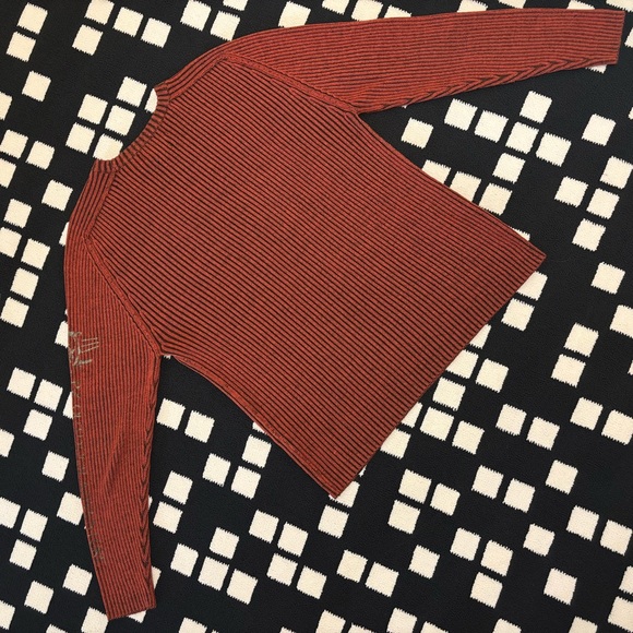 Point Zero Orange Label y2k Pullover Ribbed Top Large - Picture 3 of 14
